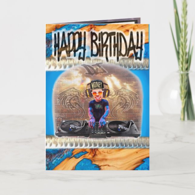 Cartão Birthday card DJ (Frente)