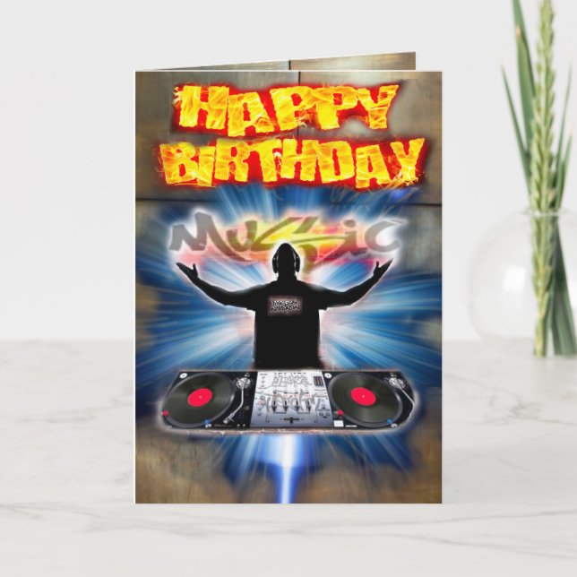 Cartão Birthday card DJ (Frente)