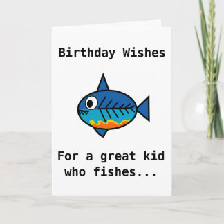 Cartão Birthday card for a great kid who fishes.