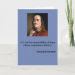 Cartão Birthday card for a rebel!<br><div class="desc">Do you have a friend or relative who loves to test the rules? This card featuring one of America's Founding Fathers is perfect for them!</div>