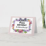 Cartão Birthday Card for a Special Friend<br><div class="desc">This pretty watercolor birthday card has an image of a cat's face looking over a sign that says "Happy Birthday to a Great Friend!". The cat is surrounded by pretty watercolor flowers.</div>