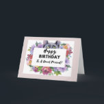 Cartão Birthday Card for a Special Friend<br><div class="desc">This pretty watercolor birthday card has an image of a cat's face looking over a sign that says "Happy Birthday to a Great Friend!". The cat is surrounded by pretty watercolor flowers.</div>