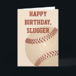 Cartão Birthday Card for Baseball Players and Fans<br><div class="desc">This birthday card is perfect for wishing your favorite baseball player or baseball fan a happy birthday, and best of all the text on the front and inside of this greeting card is ready for you to customize with your own special message. It features an illustration of a distressed style...</div>
