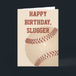 Cartão Birthday Card for Baseball Players and Fans<br><div class="desc">This birthday card is perfect for wishing your favorite baseball player or baseball fan a happy birthday, and best of all the text on the front and inside of this greeting card is ready for you to customize with your own special message. It features an illustration of a distressed style...</div>