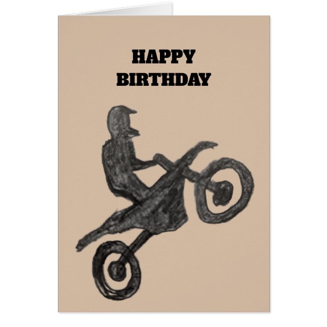 Cartão Birthday Card for boy with motocross sketch (Frente)