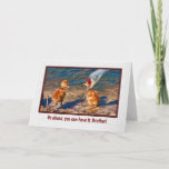 Cartão Birthday Card for Brother<br><div class="desc">This digital painting shows a mother Sandhill Crane feeding two week-old-chicks.  It makes a humorous birthday card.</div>