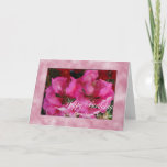 Cartão Birthday Card For Daughter-In-Law<br><div class="desc">Pink snapdragons with a pink and white marbled frame</div>