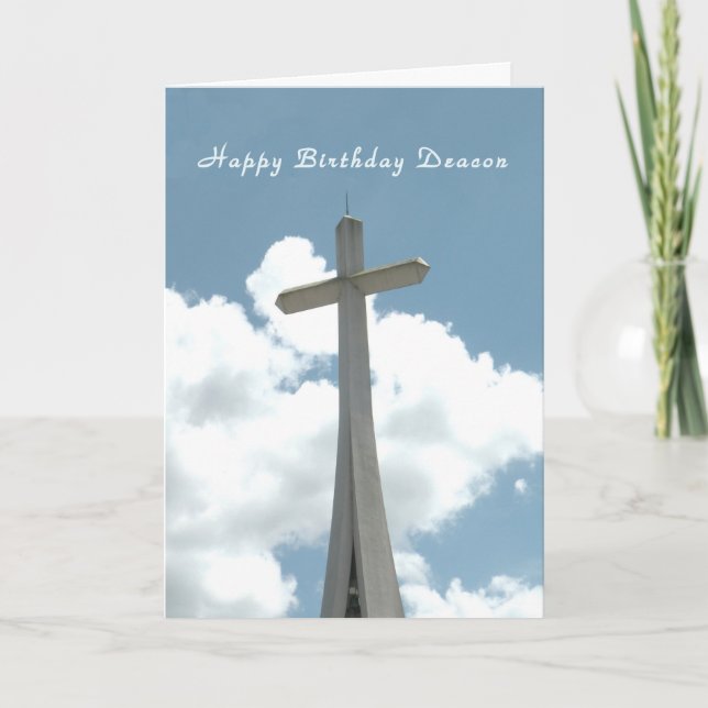 Cartão Birthday Card for Deacon with Cross (Frente)