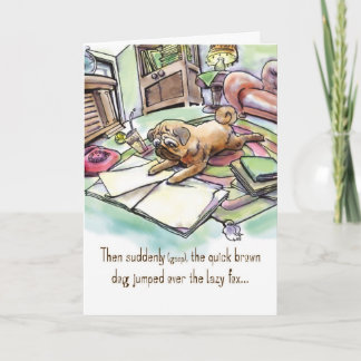 Cartão Birthday Card for Dog Lover - Revisionist Pug