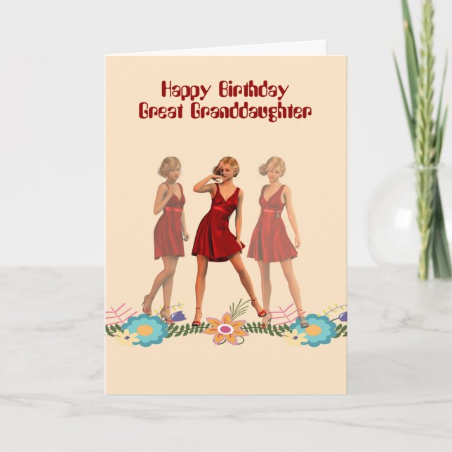 Cartão Birthday Card for Great Granddaughter (Frente)