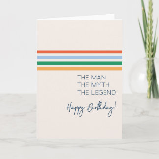 Cartão Birthday Card for Him Dad Birthday Legend Retro