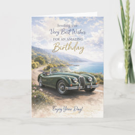 Cartão Birthday Card for Him or Her – Classic Car Design