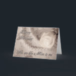 Cartão Birthday card for like a mom to me<br><div class="desc">A beautiful rose and pearls on a damask lace cloth. A feminine card for a special lady.</div>
