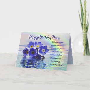 Cartão Birthday card for niece with forget me nots