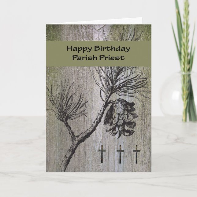 Cartão Birthday Card for Parish Priest, Religious (Frente)