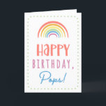 Cartão Birthday Card for Pops<br><div class="desc">You call your grandfather Pops, not Grandpa. Imagine how excited Pops will be to receive a birthday card addressed especially to him! Your pops also will love this card's cute, watercolor-inspired boho rainbow design that says "Happy birthday Pops!" Make this card customizable! Click "Edit Design", "Inside Bottom/Right: Text & Images",...</div>