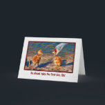 Cartão Birthday Card for Sister<br><div class="desc">This digital painting shows a mother Sandhill Crane feeding two week-old-chicks.  It makes a humorous birthday card.</div>