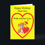 Cartão Birthday Card for Son<br><div class="desc">Birthday card for your son with cute dog design</div>