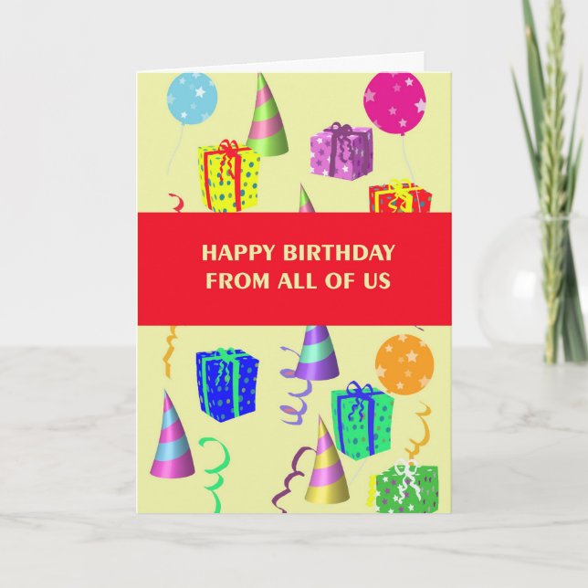 Cartão Birthday Card From All Of Us (Frente)