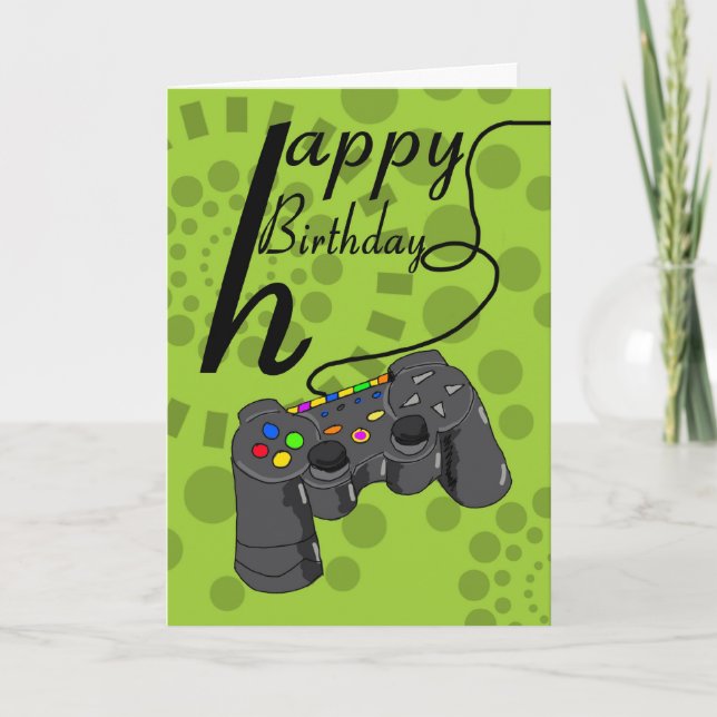 Cartão Birthday Card - generic console controller - gamin (Frente)