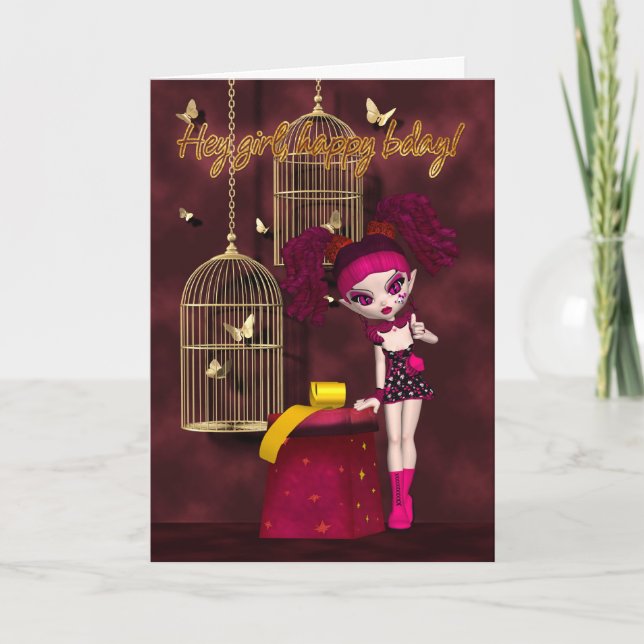 Cartão Birthday Card Gothic Doll (Frente)