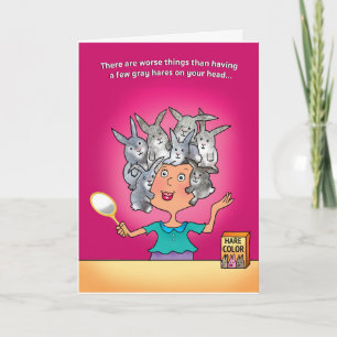 CARTÃO BIRTHDAY CARD, GRAY HAIR VS. NO HAIR