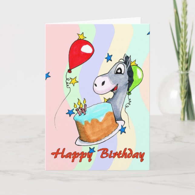 Cartão Birthday Card - Happy Donkey (Frente)
