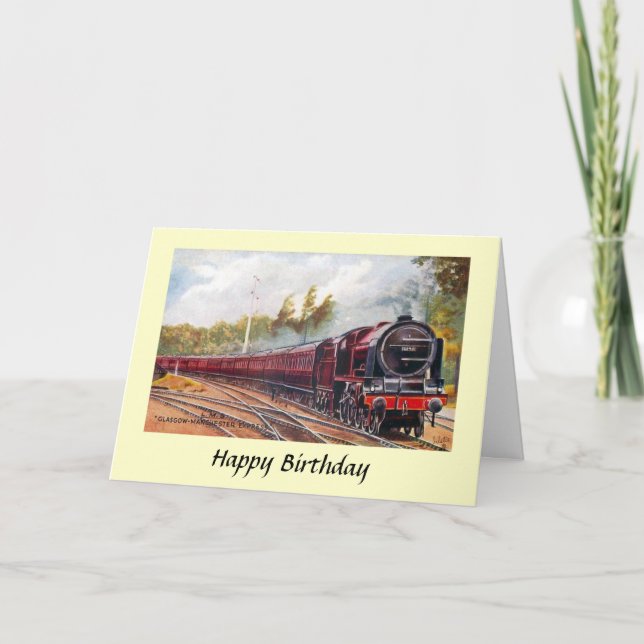Cartão Birthday Card - LMS Glasgow to Manchester Express (Frente)