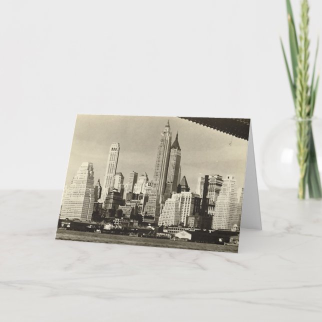 Cartão Birthday Card, Lower Manhattan Skyline (Frente)