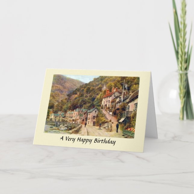 Cartão Birthday Card - Lynmouth, Devon (Frente)