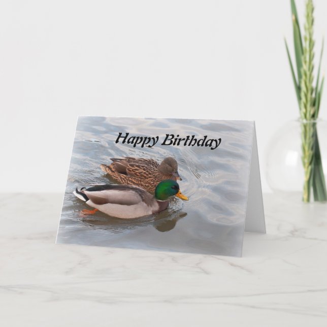 Cartão Birthday Card: Mallard Ducks (Frente)