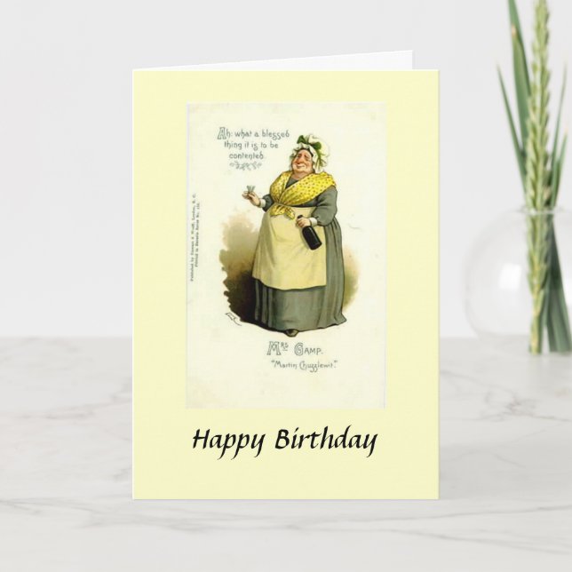 Cartão Birthday Card - Mrs Gamp from "Martin Chuzzlewit" (Frente)