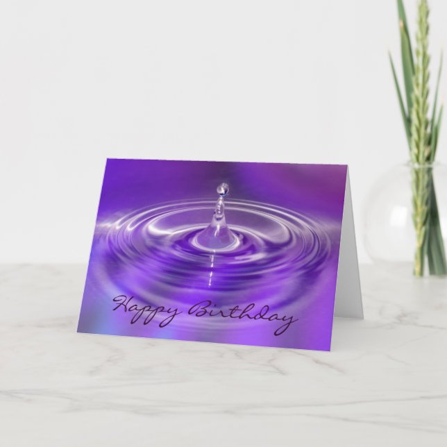 Cartão Birthday Card - Purple Water Drop (Frente)