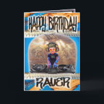 Cartão Birthday card Raver<br><div class="desc">Birthday card with a DJ on the decks and Raver writing,  a unique design by physical alteration and sold exclusively by Zazzle</div>