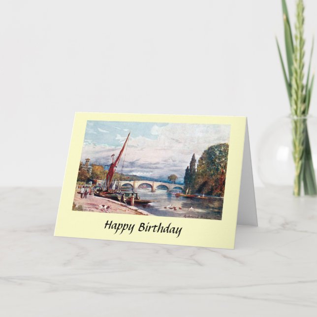Cartão Birthday Card - Richmond Bridge, Richmond, Surrey (Frente)