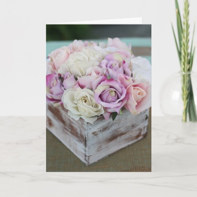 Cartão Birthday Card - Shabby Chic Roses (Frente)