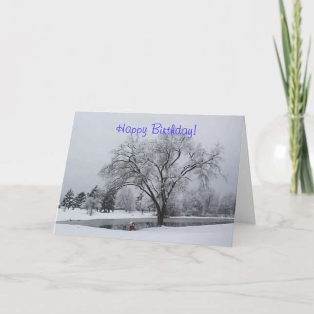 CARTÃO BIRTHDAY CARD, WINTER, SNOW (Frente)