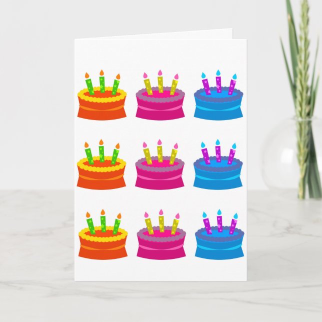 Cartão Birthday Card with Cakes (Frente)