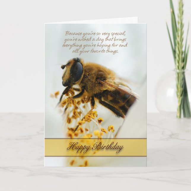 Cartão Birthday Card With Drone Fly (Eristalis tenax) (Frente)