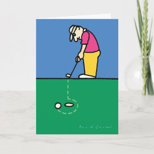Cartão Birthday card with golfer illustration