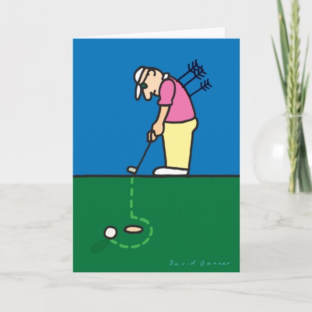 Cartão Birthday card with golfer illustration (Frente)