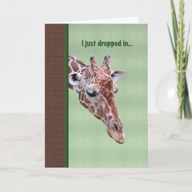 Cartão Birthday Card with Inquisitive Giraffe (Frente)
