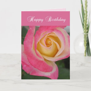 Cartão Birthday Card with Pink Rose, Religious, Christian