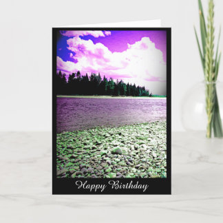 Cartão Birthday Card with River Photograph (blank inside)