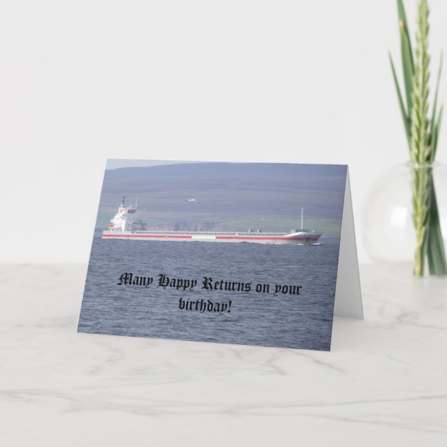 Cartão Birthday Card with ship (Frente)