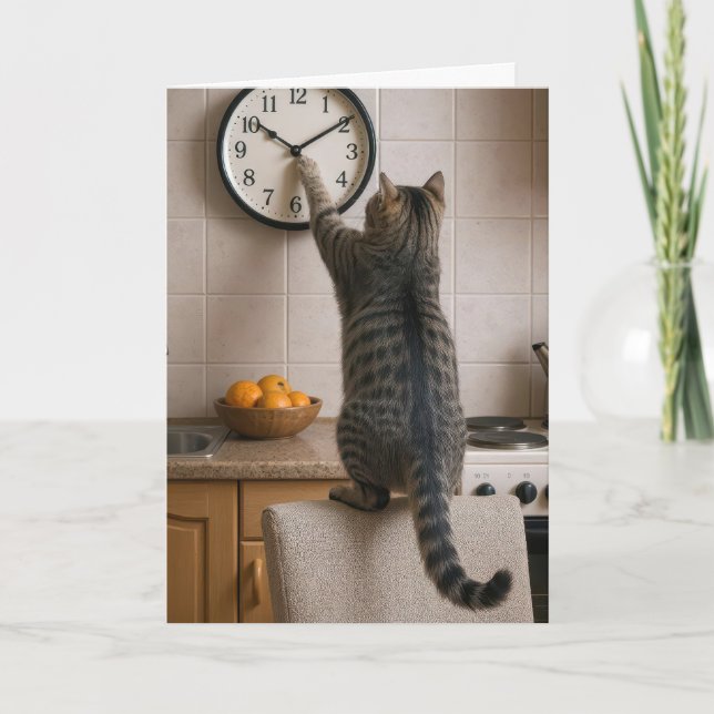 Cartão Birthday Cat for Getting Older Humor (Frente)