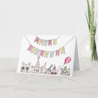 Cartão Birthday Cats