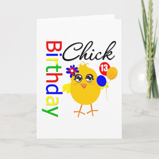 Cartão Birthday Chick 13 Years Old (Frente)