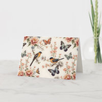 Birthday Chinoiserie Bird e Butterfly Harmony