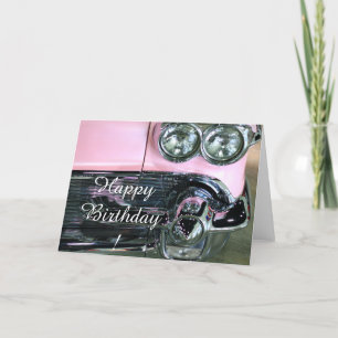 Cartão Birthday Classic Pink Car greeting card
